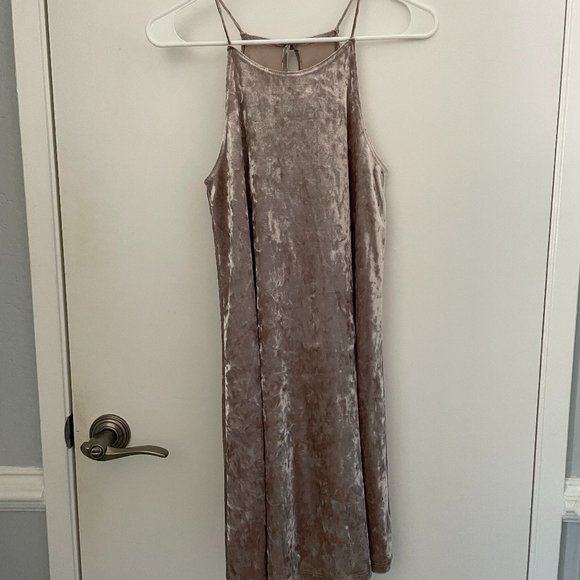 The Vanity Room Velvet Tunic Halter Dress - Picture 1 of 3